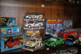 A COLLECTION OF BOXED EMERGENCY VEHICLES INCLUDING POLICE, FIRE ENGINE ETC.