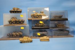 VARIOUS GERMAN WWII MODEL VEHICLES TO INCLUDE SDKTZ 251 WURFRAHMEN, PANZERWERFER 42, 234/2 PUMA,