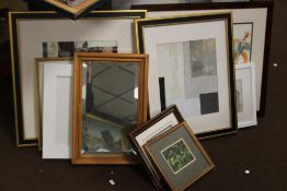 A QUANTITY OF PICTURES AND PRINTS TOGETHER WITH A SMALL MIRROR