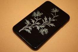 A VINTAGE LACQUERED CALLING CARD CASE