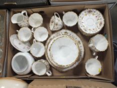 A TRAY OF GILDED FLORAL SALISBURY CHINA ETC.