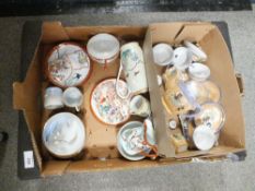 A TRAY OF ASSORTED ORIENTAL EGGSHELL STYLE CHINA