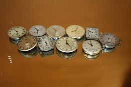 TEN VINTAGE MENS WRISTWATCH MOVEMENTS