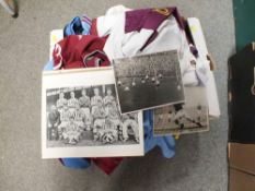 A LARGE QUANTITY OF ASTON VILLA FOOTBALL SHIRTS ETC' TOGETHER WITH TWO RELATED PHOTOGRAPHS