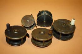 ANTIQUE BRASS FISHING REELS