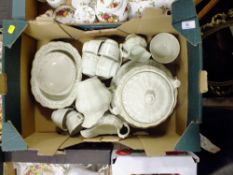 A BOX OF ROYAL DOULTON ,SOMERSET, PATTERN TEAWARE