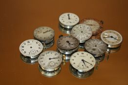TEN VINTAGE MENS WRISTWATCH MOVEMENTS