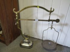 A LARGE VINTAGE BRASS SCALE