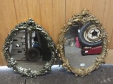 TWO DECORATIVE SHAPED WALL MIRRORS (2)