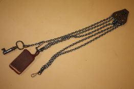 AN ANTIQUE STEEL CHATELAINE