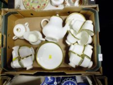 A BOX OF WEDGWOOD ,CHESTER , PATTERN CHINA