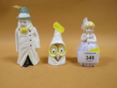 THREE ROYAL WORCESTER FIGURES - BUDGE' HUSH & OWL