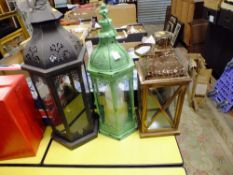 THREE LARGE CANDLE LANTERNS