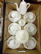 A TRAY OF ANTIQUE COALPORT GILT HANDED SHELL PATTERN CHINA' TOGETHER WITH A MATCHED COALPORT