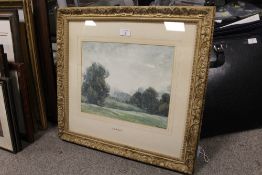 O. H BISSELL - A GILT FRAMED AND GLAZED WATERCOLOUR LANDSCAPE ENTITLED , WINTER AFTERNOON, SIGNED