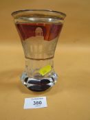 A 19TH CENTURY AMBER FLASHED BOHEMIAN GLASS VASE - BERLIN