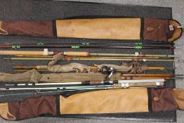 A COLLECTION OF VINTAGE FISHING RODS