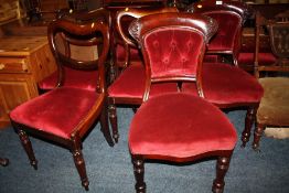 A MIXED SET OF FIVE ANTIQUE MAHOGANY DINING CHAIRS (2 + 3)