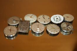 TEN VINTAGE MENS WRISTWATCH MOVEMENTS