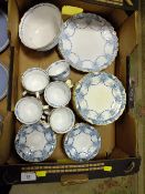 A TRAY OF ANTIQUE COPELAND PEVRIL CHINA (SOME PIECES A/F)