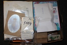 A BOX OF PHOTOGRAPHIC COLLECTABLES TO INC NEGATIVES' PHOTOGRAPHS OF HEATHROW ETC