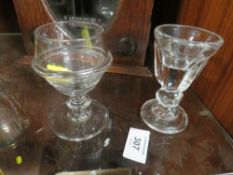 TWO EARLY ANTIQUE RUMMER GLASSES