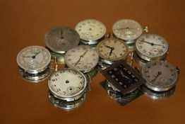 TEN VINTAGE MENS WRISTWATCH MOVEMENTS