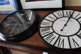 TWO LARGE CLOCKS