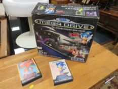 A BOXED SEGA MEGADRIVE CONSOLE' TOGETHER WITH SONIC THE HEDGEHOG 1 & 2 GAMES
