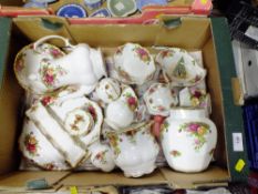 A COLLECTION OF ROYAL ALBERT OLD COUNTRY ROSES TO INC A COFFEE POT ETC