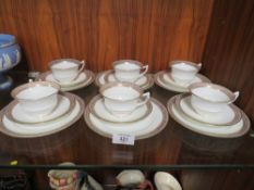 A VINTAGE SET OF SIX FLORAL AYNSLEY CUP' SAUCER & SIDE PLATE