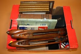 A BOX OF COLLECTABLES TO INC LOOM SHUTTLES' AUTOGRAPH BOOK ETC