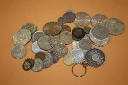 A BAG OF COINAGE TO INCLUDE AUSTRIAN EXAMPLES