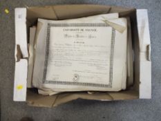 A TRAY OF UNFRAMED PICTURES AND EPHEMERA ETC.