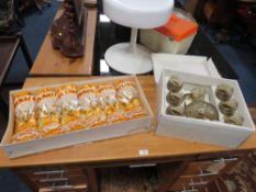 A BOXED SET OF SIX VINTAGE CHRISTMAS CRACKERS' TOGETHER WITH A BOXED VINTAGE / RETRO LEMONADE SET