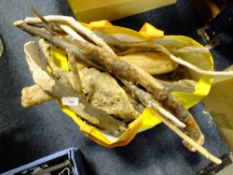 A BAG OF DECORATIVE DRIFTWOOD