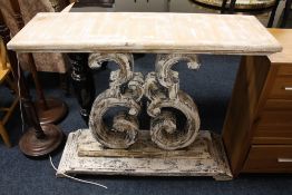 A MODERN SHABBY CHIC STYLE ITALIAN CONSOLE TABLE H-88 CM W-110 CM D-37 CM