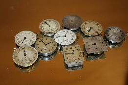 TEN VINTAGE MENS WRISTWATCH MOVEMENTS