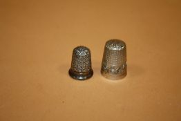 TWO CHARLES HORNER SILVER THIMBLES