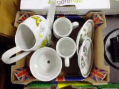 A SMALL TRAY OF PORTMEIRION BOTANIC GARDEN CERAMICS TO INCLUDE A WATERING CAN