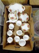 A ROYAL ALBERT OLD COUNTRY ROSES CHINA SIX PERSON TEA SET