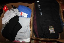 TWO TRAYS OF LADIES VINTAGE AND MODERN CLOTHING - VARIOUS STYLES AND PERIODS