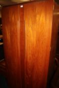 A RETRO MID CENTURY TEAK DOUBLE WARDROBE H-180 CM W-88 CM A/F