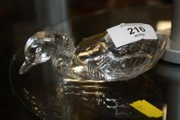 A BACCARAT CRYSTAL DUCK SHAPED PAPER WEIGHT