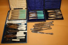 FOUR CASED FLATWARE SETS