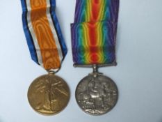 A PAIR OF WWI MEDALS TO G.HUGHES R.W FUSILIERS