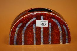 A SIGNED ANITA HARRIS ART POTTERY DEMI LUNE TRIAL VASE