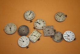 TEN VINTAGE MENS WRISTWATCH MOVEMENTS