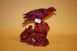 A SIGNED ANITA HARRIS ART POTTERY FLAMBE BIRD OF PREY