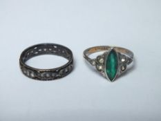 9CT GOLD & SILVER DRESS RING AND 9CT GOLD & SILVER ETERNITY RING